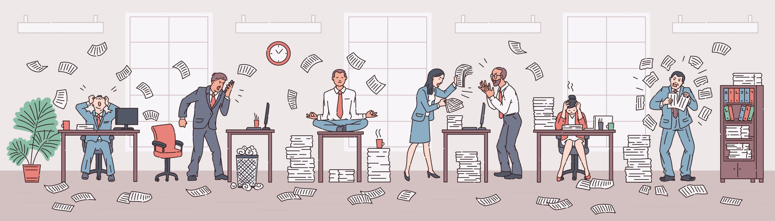 Office,Chaos,And,Rush,Scene,With,Company,Employees,Working,In
